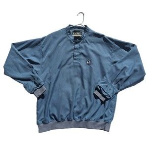 Zero Restriction‎ Pebble Beach Houndstooth Blue Longsleeve 1/4 Snap Jacket XL